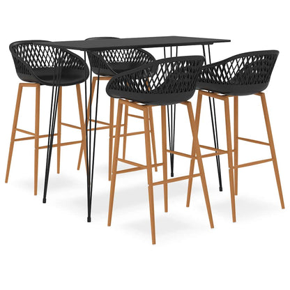 vidaXL 5 Piece Bar Set Black 1