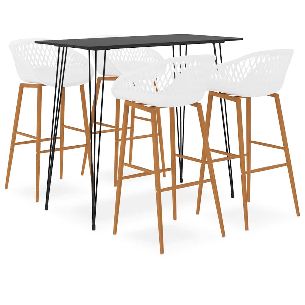 vidaXL 5 Piece Bar Set Black and White 1