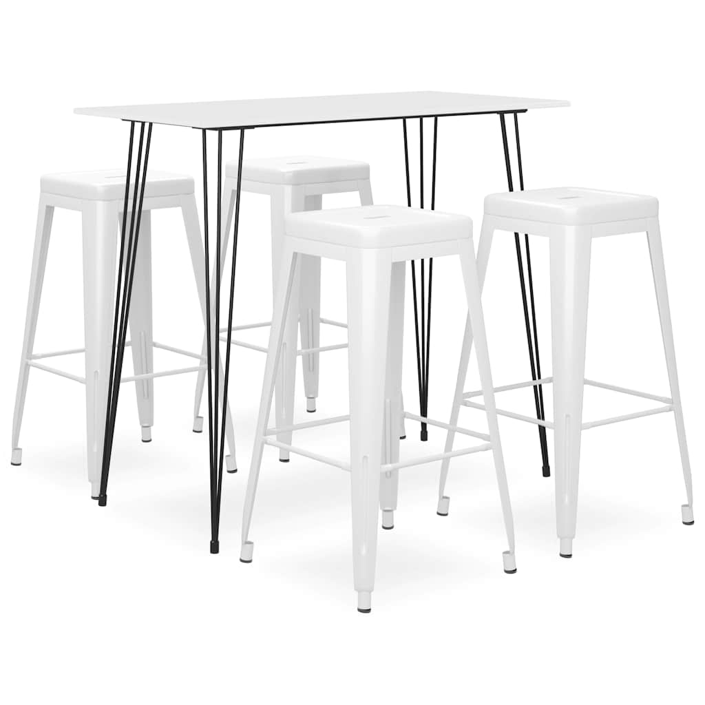 vidaXL 5 Piece Bar Set White 1