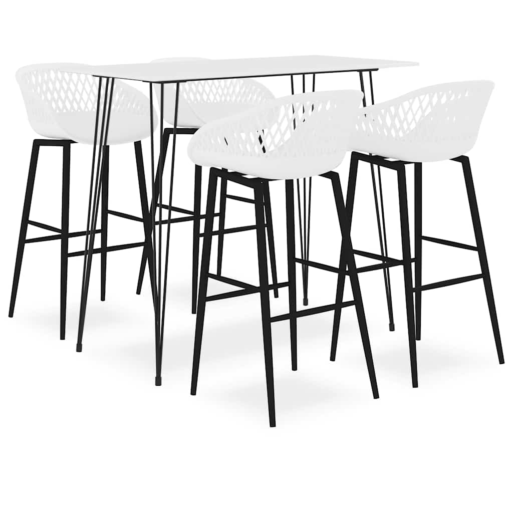 vidaXL 5 Piece Bar Set White 1