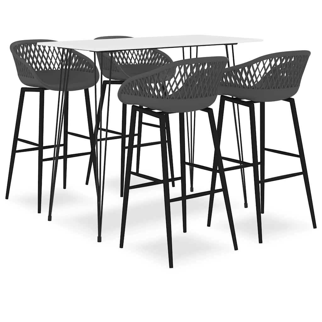 5 Piece Bar White and grey