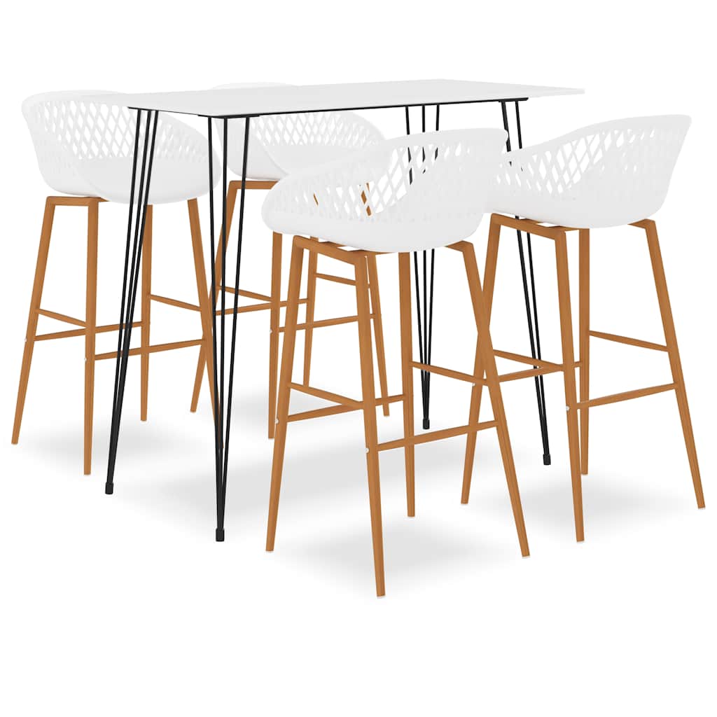 vidaXL 5 Piece Bar Set White 1