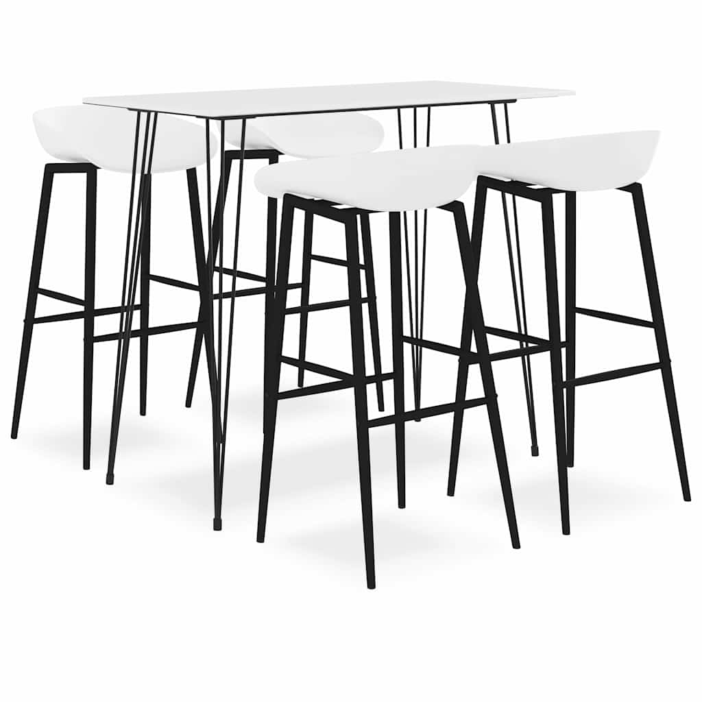 vidaXL 5 Piece Bar Set White 1
