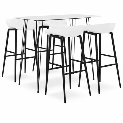 vidaXL 5 Piece Bar Set White 1