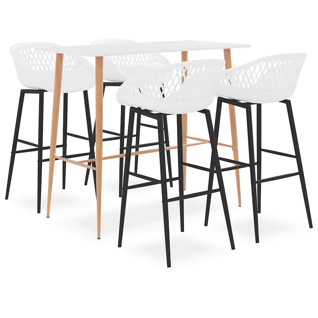 vidaXL 5 Piece Bar Set White 1