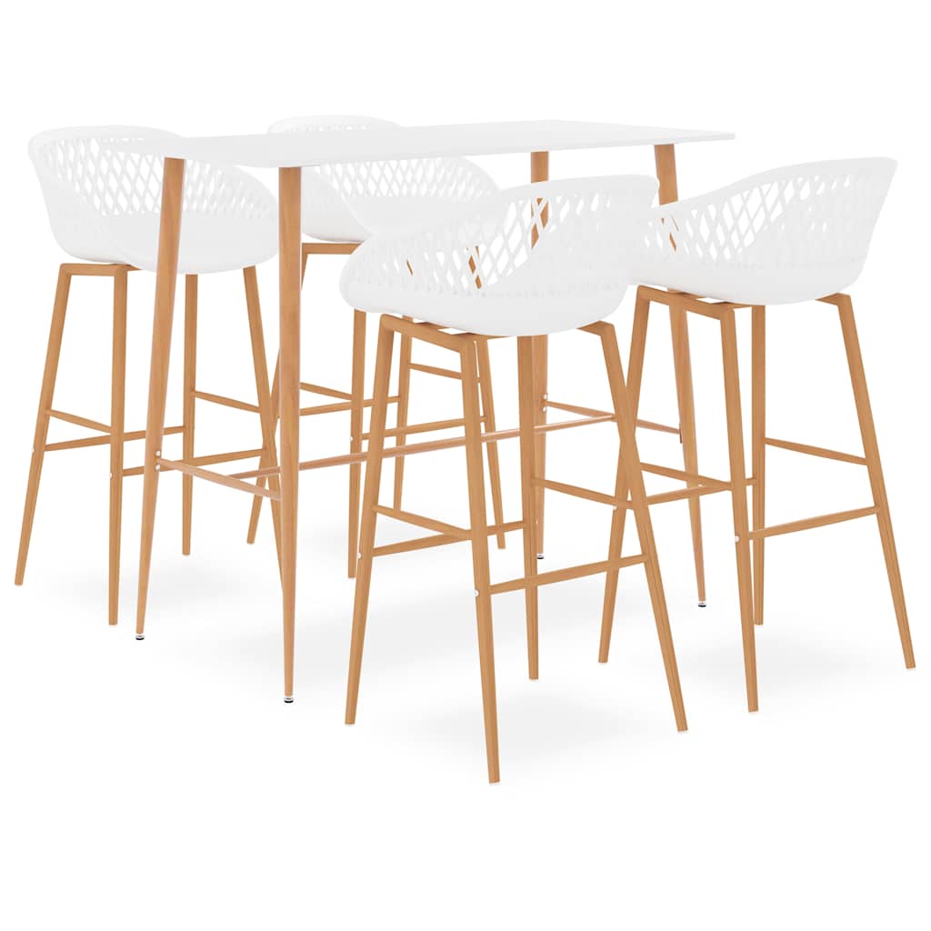 vidaXL 5 Piece Bar Set White 1