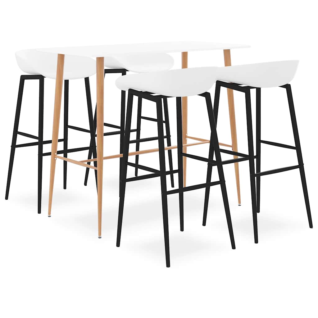 vidaXL 5 Piece Bar Set White 1