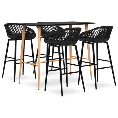 vidaXL 5 Piece Bar Set Black 1