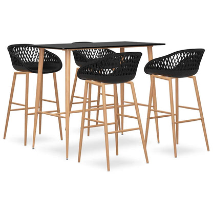 vidaXL 5 Piece Bar Set Black 1