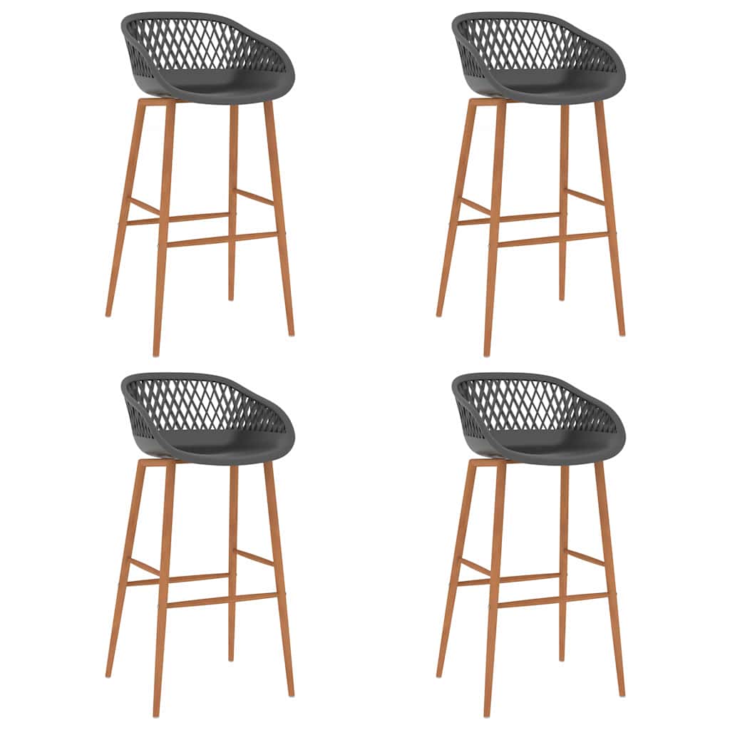 vidaXL 5 Piece Bar Set Black and Grey 5