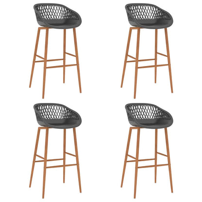 vidaXL 5 Piece Bar Set Black and Grey 5