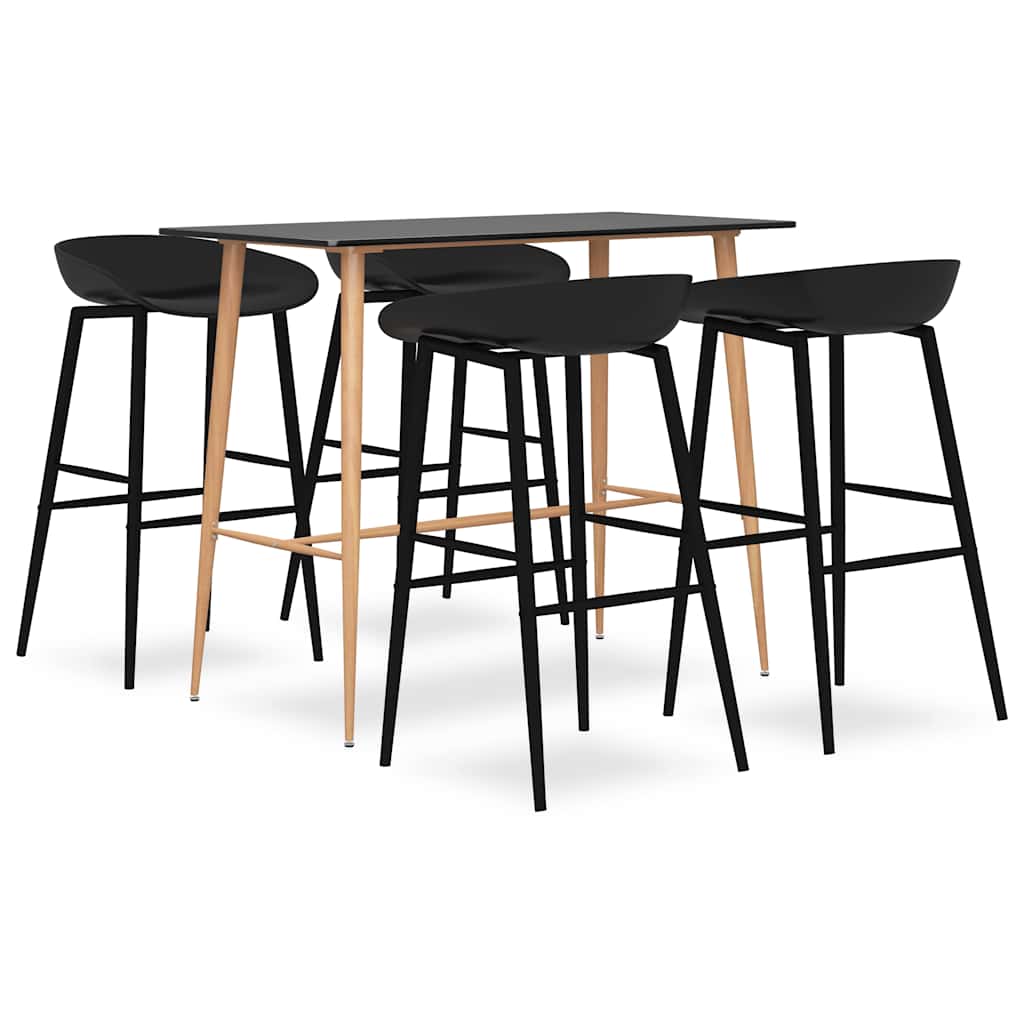 vidaXL 5 Piece Bar Set Black 1