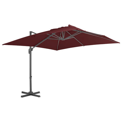 vidaXL Cantilever Garden Parasol with Pole Bordeaux Red 400x300 cm 1
