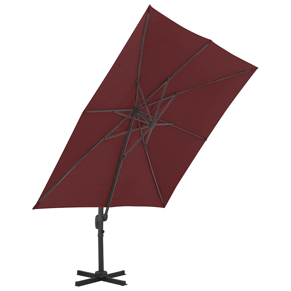 vidaXL Cantilever Garden Parasol with Pole Bordeaux Red 400x300 cm 5