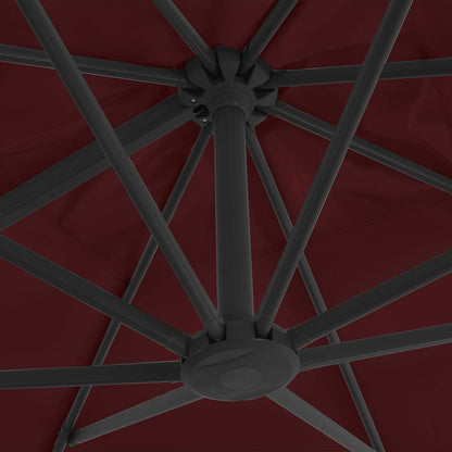 vidaXL Cantilever Garden Parasol with Pole Bordeaux Red 400x300 cm 3