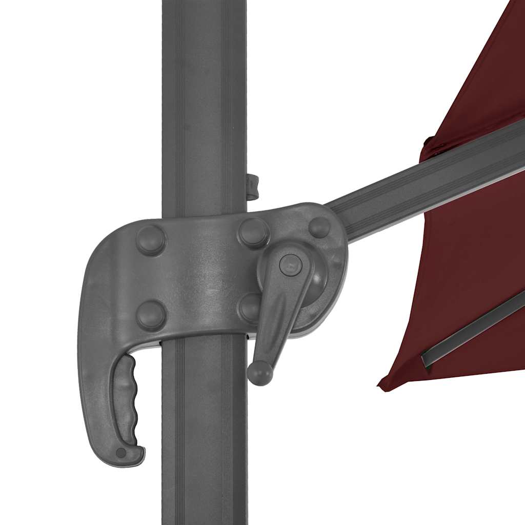 vidaXL Cantilever Garden Parasol with Pole Bordeaux Red 400x300 cm 4