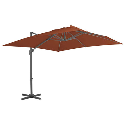 vidaXL Cantilever Garden Parasol with Pole Terracotta 400x300 cm 1