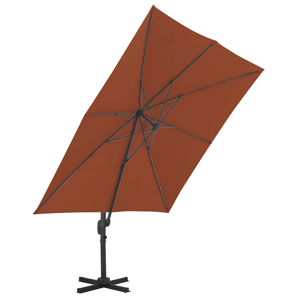 vidaXL Cantilever Garden Parasol with Pole Terracotta 400x300 cm 5