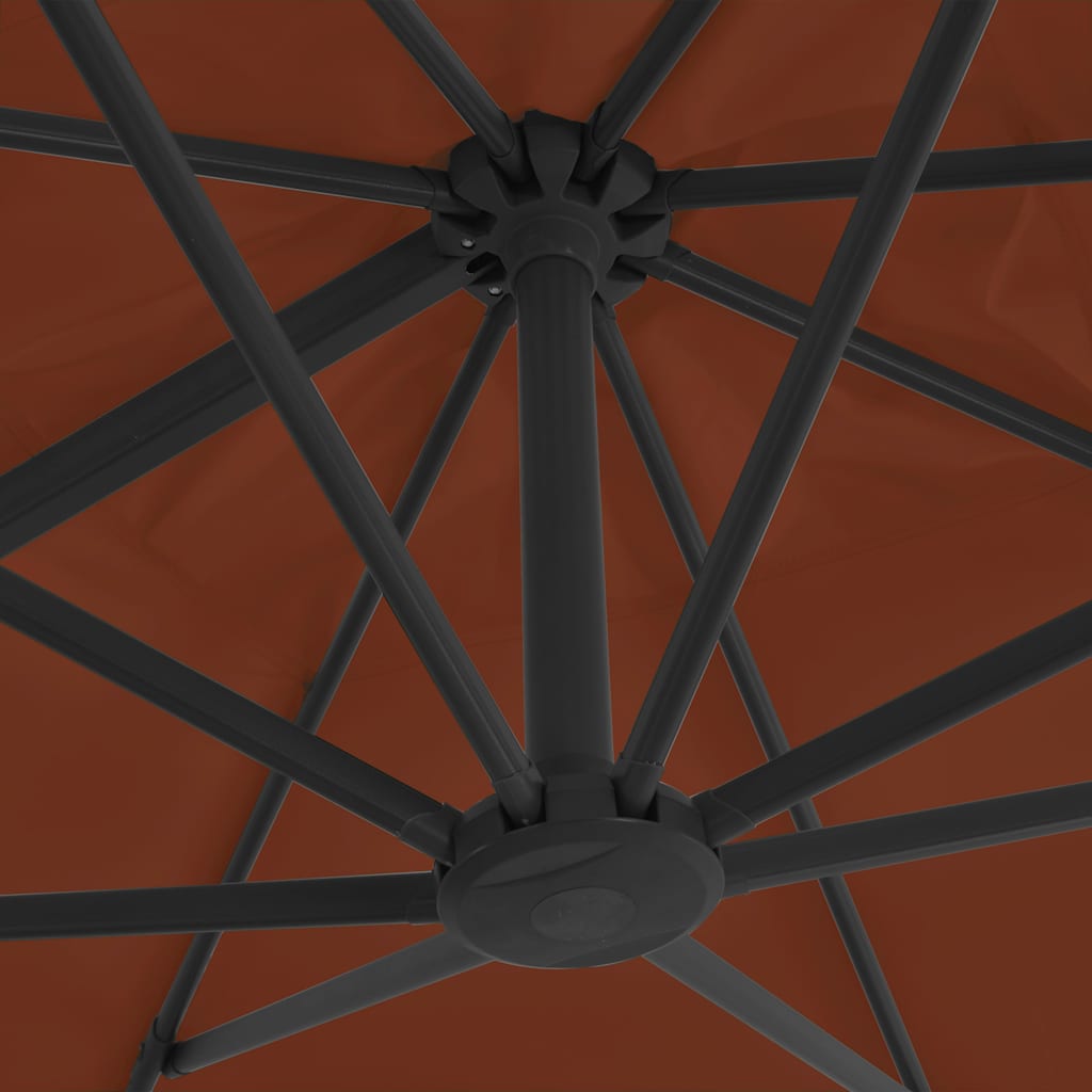 vidaXL Cantilever Garden Parasol with Pole Terracotta 400x300 cm 3
