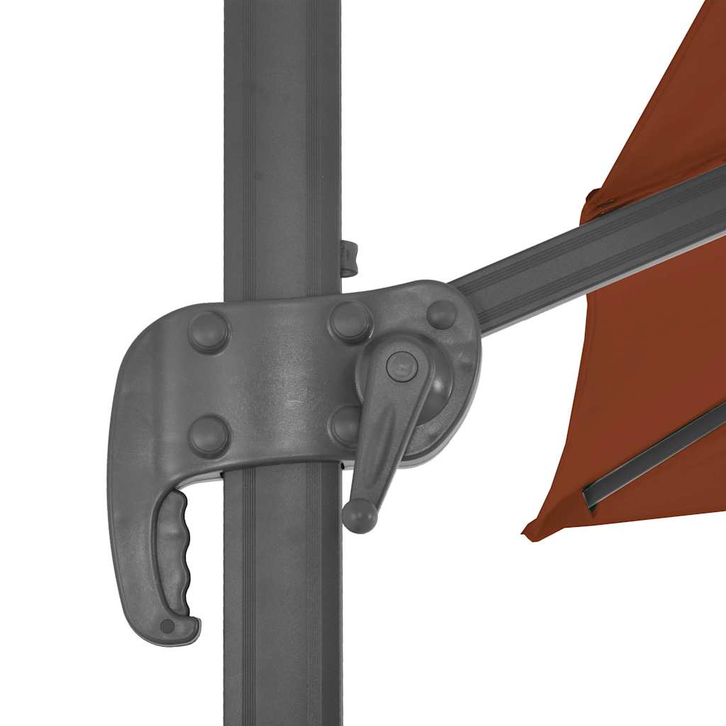 vidaXL Cantilever Garden Parasol with Pole Terracotta 400x300 cm 4