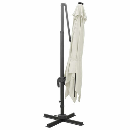 vidaXL Cantilever Garden Parasol with Pole and LED Lights Sand 300 cm 5