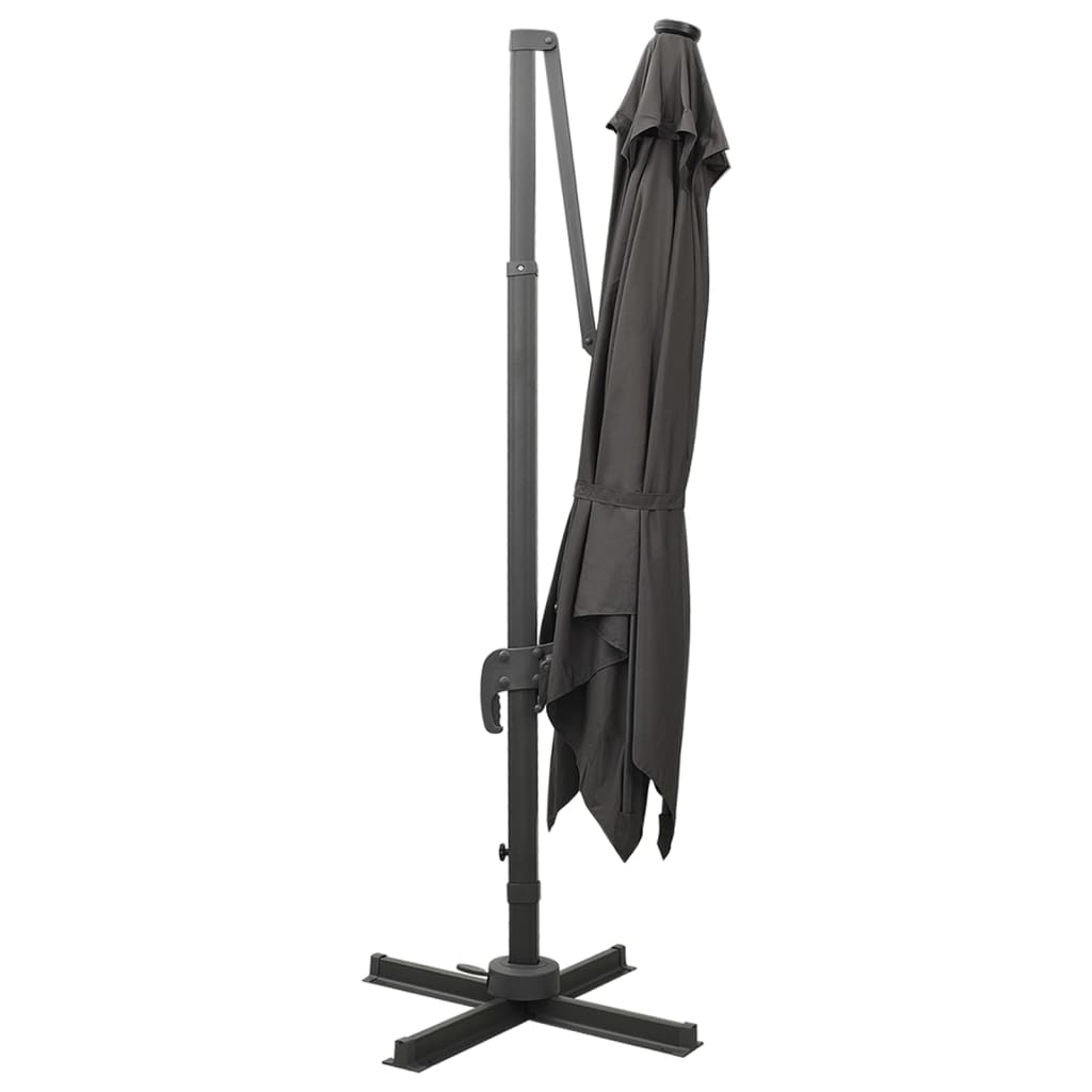 vidaXL Cantilever Garden Parasol with Pole and LED Anthracite 300 cm 3