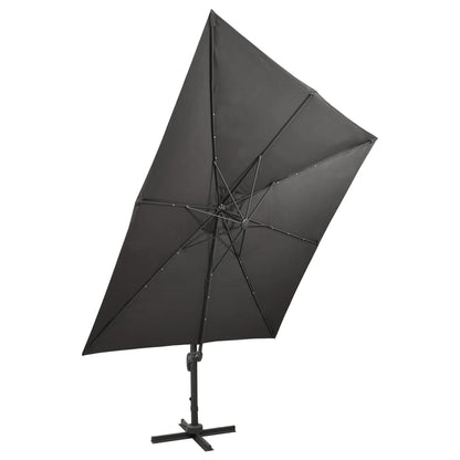 vidaXL Cantilever Garden Parasol with Pole and LED Anthracite 300 cm 4