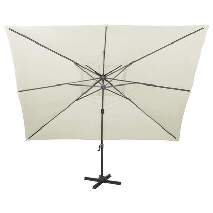 312369 vidaXL Cantilever Garden Parasol with Double Top Sand 400x300 cm 3