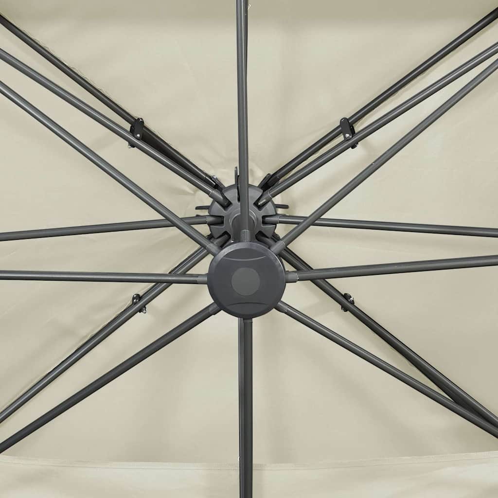 312369 vidaXL Cantilever Garden Parasol with Double Top Sand 400x300 cm 5