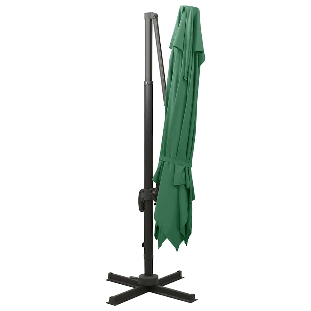 312370 vidaXL Cantilever Garden Parasol with Double Top 300x300 cm Green 6