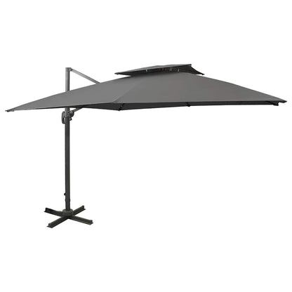 312372 vidaXL Cantilever Garden Parasol with Double Top 300x300 cm Anthracite 1