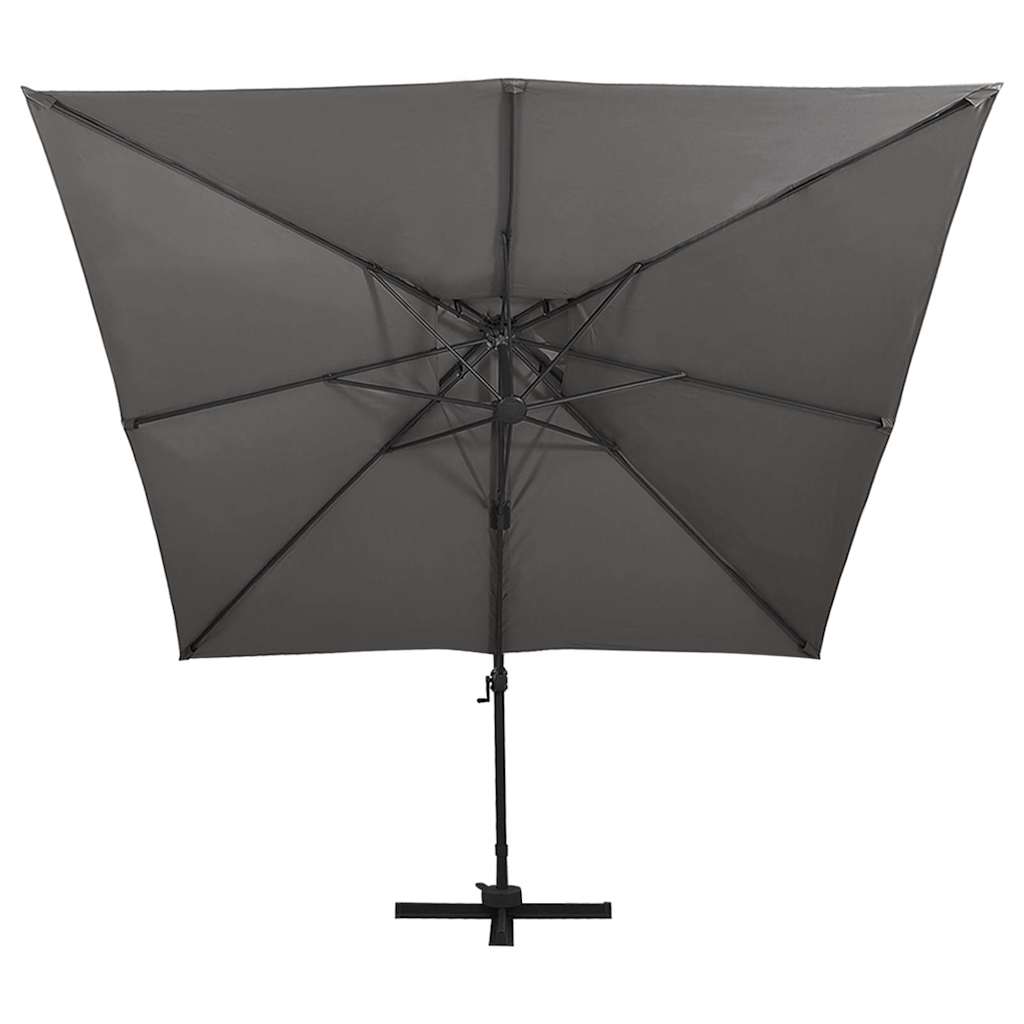 312372 vidaXL Cantilever Garden Parasol with Double Top 300x300 cm Anthracite 2