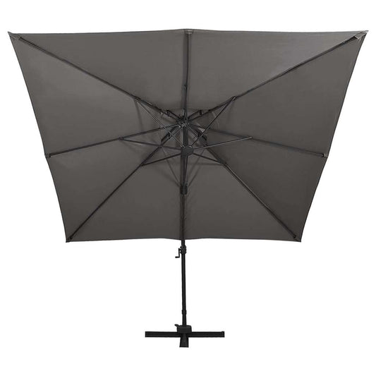 Cantilever Garden Parasol with Double Top Anthracite 300 x 300 cm