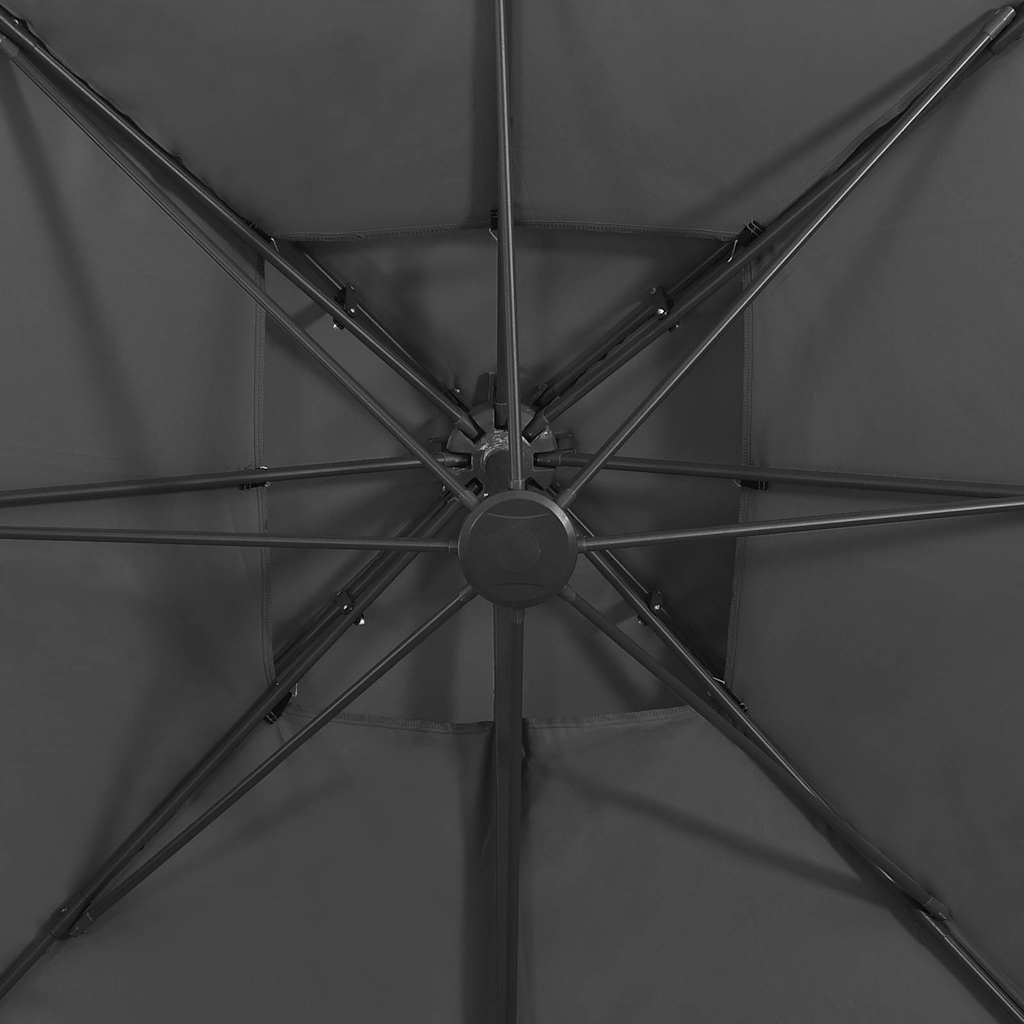 312372 vidaXL Cantilever Garden Parasol with Double Top 300x300 cm Anthracite 5