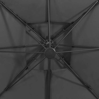 312372 vidaXL Cantilever Garden Parasol with Double Top 300x300 cm Anthracite 5