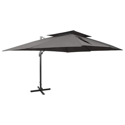 312373 vidaXL Cantilever Garden Parasol with Double Top Anthracite 400x300 cm 1