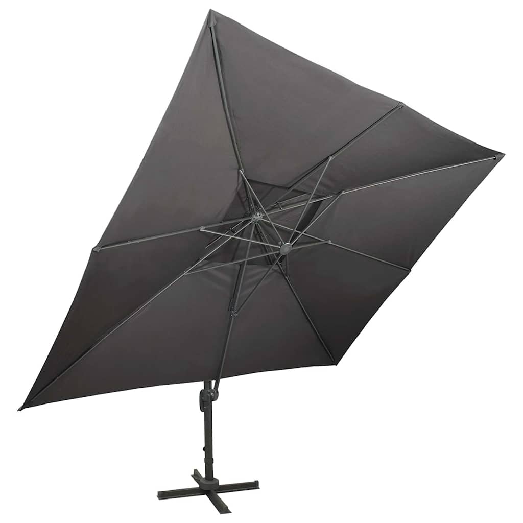 312373 vidaXL Cantilever Garden Parasol with Double Top Anthracite 400x300 cm 2