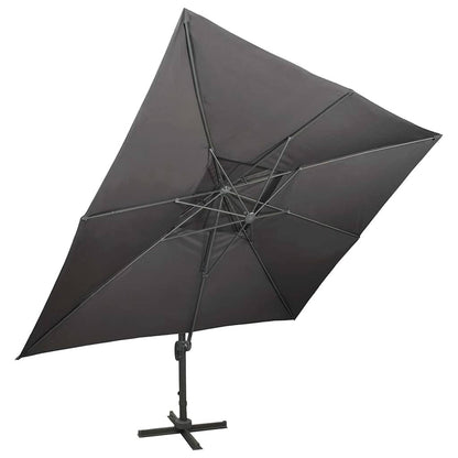 312373 vidaXL Cantilever Garden Parasol with Double Top Anthracite 400x300 cm 2