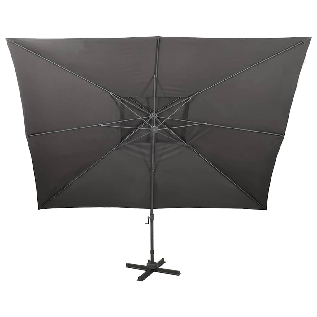 312373 vidaXL Cantilever Garden Parasol with Double Top Anthracite 400x300 cm 3