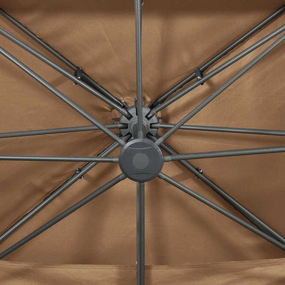 312375 vidaXL Cantilever Garden Parasol with Double Top Taupe 400x300 cm 5