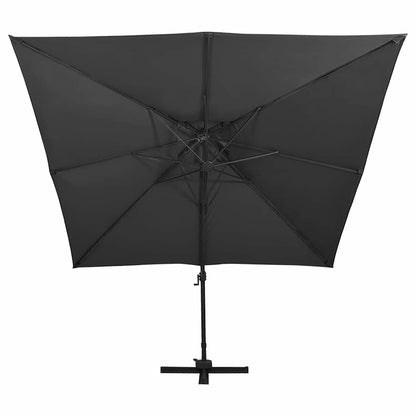 312376 vidaXL Cantilever Garden Parasol with Double Top 300x300 cm Black 3
