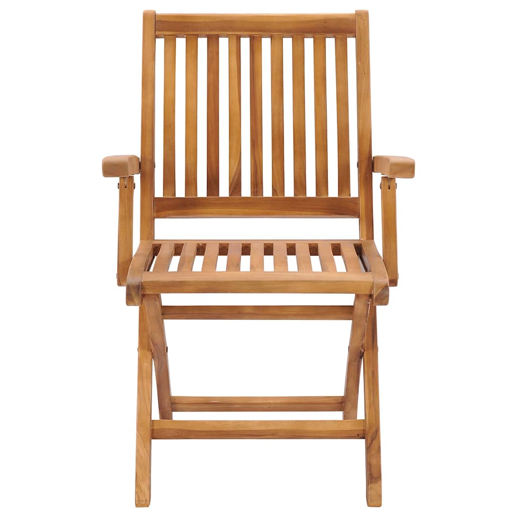 vidaXL Folding Chairs 2 pcs Solid Teak Wood 3