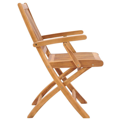vidaXL Folding Chairs 2 pcs Solid Teak Wood 5