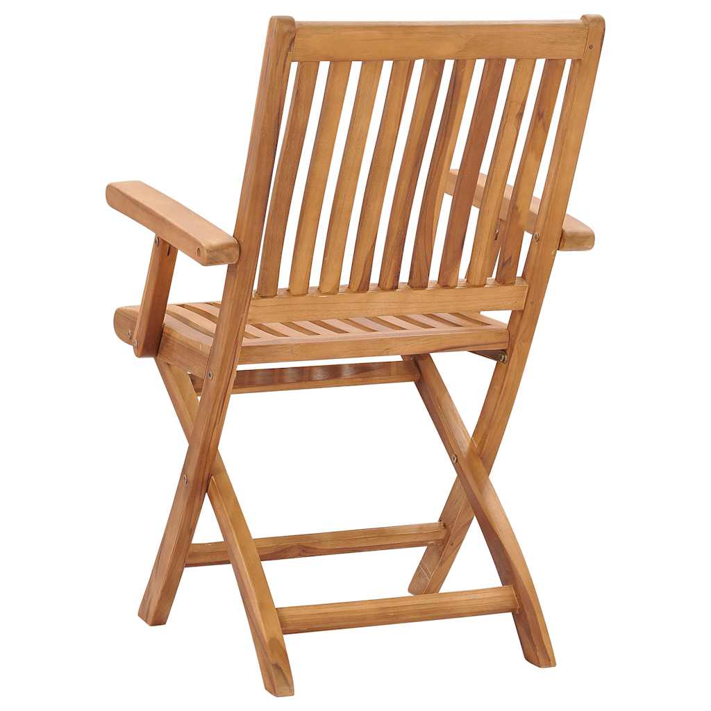 vidaXL Folding Chairs 2 pcs Solid Teak Wood 4