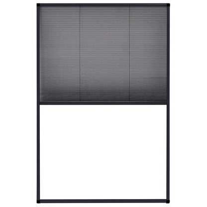 Plisse Insect Screen for Windows Aluminium Anthracite 80 cm 120 cm