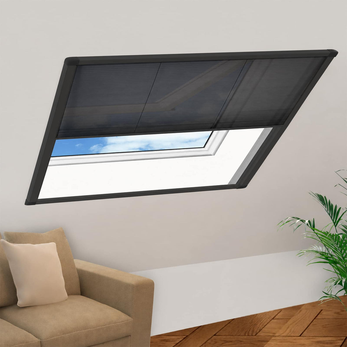 Plisse Insect Screen for Windows Aluminium Anthracite 120 cm 120 cm