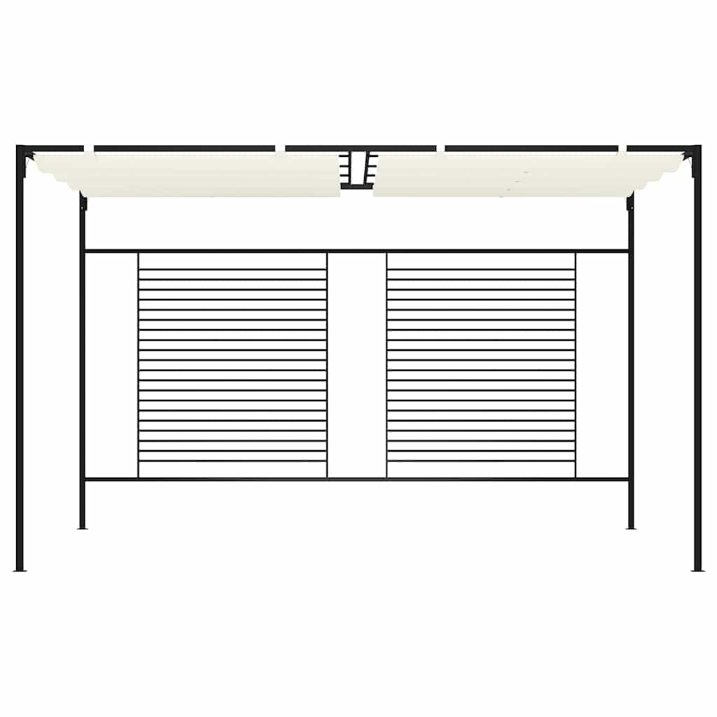 vidaXL Gazebo with Retractable Roof 3x4x2,3 m Cream 180 g/m² 2