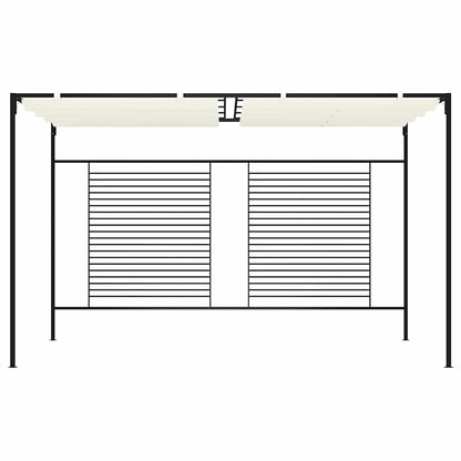 vidaXL Gazebo with Retractable Roof 3x4x2,3 m Cream 180 g/m² 2
