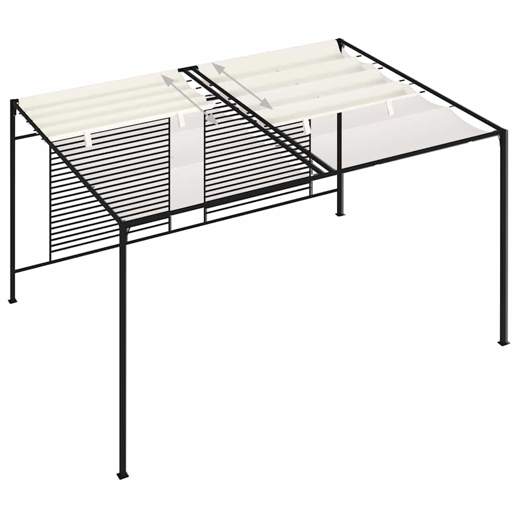 vidaXL Gazebo with Retractable Roof 3x4x2,3 m Cream 180 g/m² 3