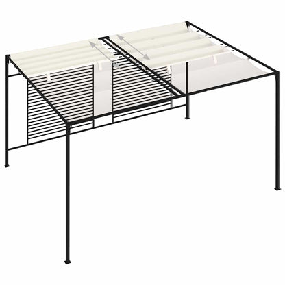 vidaXL Gazebo with Retractable Roof 3x4x2,3 m Cream 180 g/m² 3